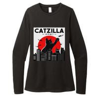 Funny Cat Shirt Catzilla Cat Gift Womens CVC Long Sleeve Shirt