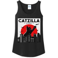 Funny Cat Shirt Catzilla Cat Gift Ladies Essential Tank