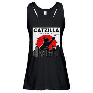 Funny Cat Shirt Catzilla Cat Gift Ladies Essential Flowy Tank