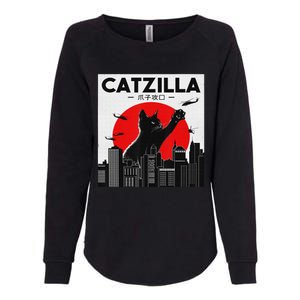 Funny Cat Shirt Catzilla Cat Gift Womens California Wash Sweatshirt