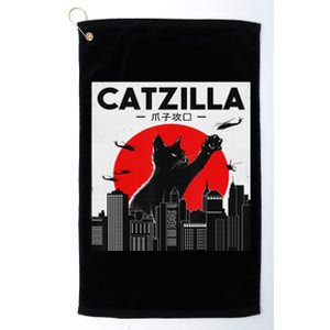 Funny Cat Shirt Catzilla Cat Gift Platinum Collection Golf Towel