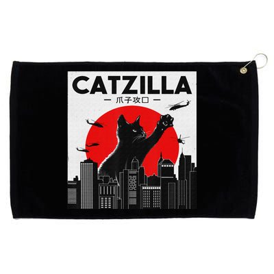 Funny Cat Shirt Catzilla Cat Gift Grommeted Golf Towel