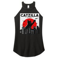 Funny Cat Shirt Catzilla Cat Gift Women's Perfect Tri Rocker Tank