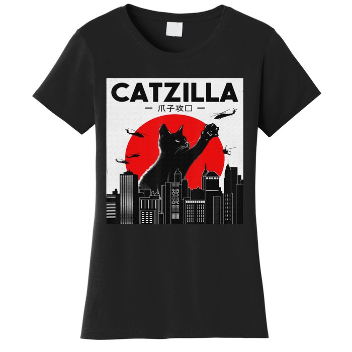 Funny Cat Shirt Catzilla Cat Gift Women's T-Shirt