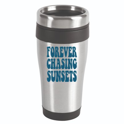 Forever Chasing Sunsets Retro Summer 16oz Travel Tumbler