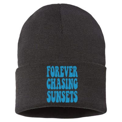 Forever Chasing Sunsets Retro Summer Sustainable Knit Beanie