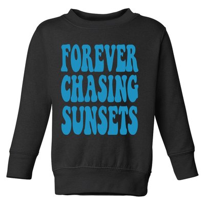 Forever Chasing Sunsets Retro Summer Toddler Sweatshirt