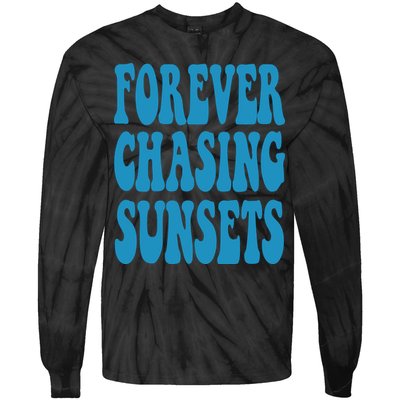 Forever Chasing Sunsets Retro Summer Tie-Dye Long Sleeve Shirt