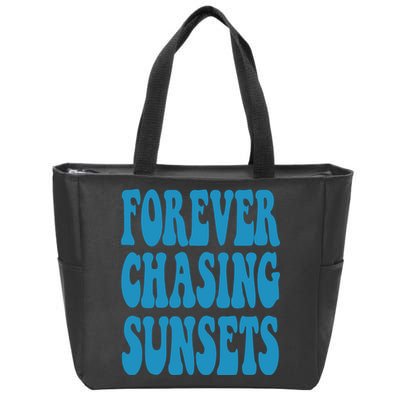 Forever Chasing Sunsets Retro Summer Zip Tote Bag