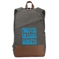 Forever Chasing Sunsets Retro Summer Cotton Canvas Backpack