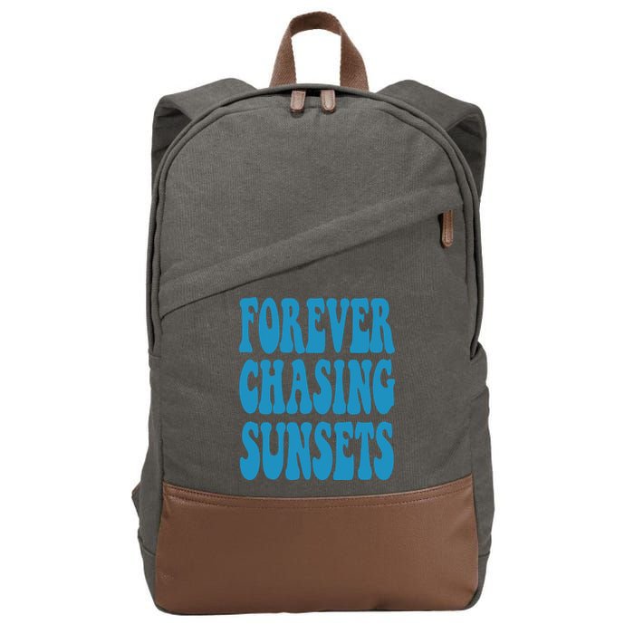 Forever Chasing Sunsets Retro Summer Cotton Canvas Backpack