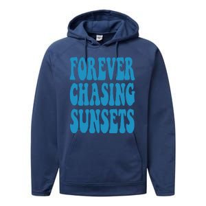 Forever Chasing Sunsets Retro Summer Performance Fleece Hoodie