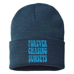 Forever Chasing Sunsets Retro Summer Sustainable Knit Beanie