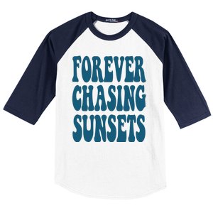 Forever Chasing Sunsets Retro Summer Baseball Sleeve Shirt