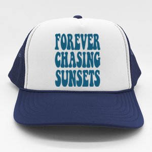 Forever Chasing Sunsets Retro Summer Trucker Hat