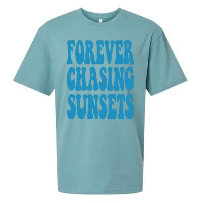 Forever Chasing Sunsets Retro Summer Sueded Cloud Jersey T-Shirt