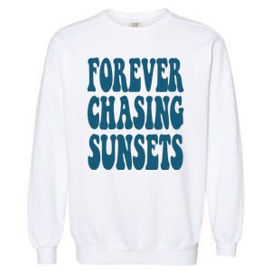 Forever Chasing Sunsets Retro Summer Garment-Dyed Sweatshirt