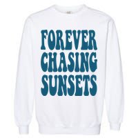 Forever Chasing Sunsets Retro Summer Garment-Dyed Sweatshirt