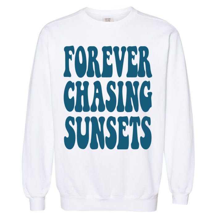 Forever Chasing Sunsets Retro Summer Garment-Dyed Sweatshirt