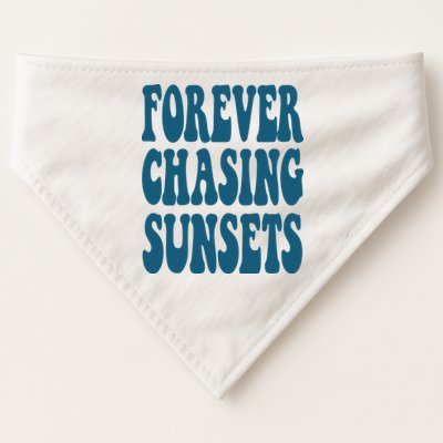 Forever Chasing Sunsets Retro Summer USA-Made Doggie Bandana
