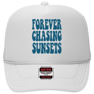 Forever Chasing Sunsets Retro Summer High Crown Mesh Back Trucker Hat