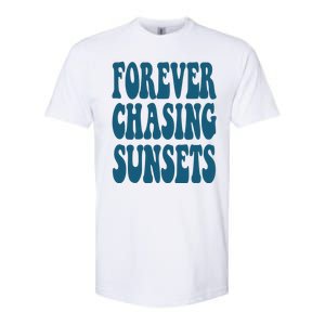 Forever Chasing Sunsets Retro Summer Softstyle CVC T-Shirt