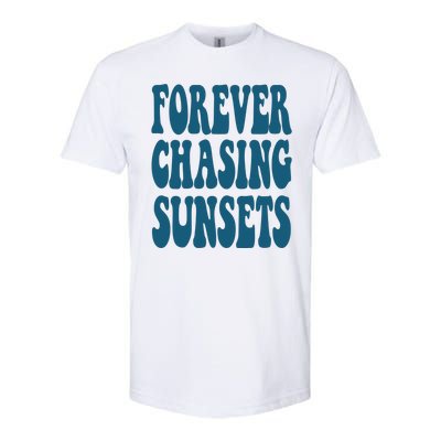 Forever Chasing Sunsets Retro Summer Softstyle CVC T-Shirt