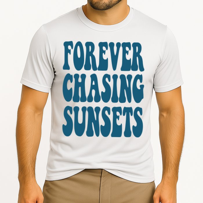 Forever Chasing Sunsets Retro Summer Performance Shirt