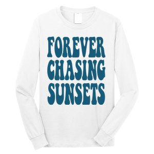 Forever Chasing Sunsets Retro Summer Long Sleeve Shirt