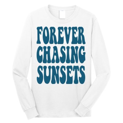 Forever Chasing Sunsets Retro Summer Long Sleeve Shirt