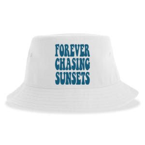 Forever Chasing Sunsets Retro Summer Sustainable Bucket Hat