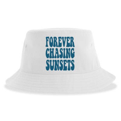 Forever Chasing Sunsets Retro Summer Sustainable Bucket Hat