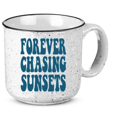 Forever Chasing Sunsets Retro Summer 15oz Campfire Ceramic Mug