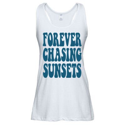 Forever Chasing Sunsets Retro Summer Ladies Essential Flowy Tank