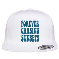 Forever Chasing Sunsets Retro Summer Flat Bill Trucker Hat