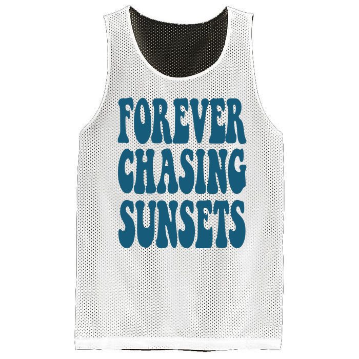 Forever Chasing Sunsets Retro Summer Mesh Reversible Basketball Jersey Tank