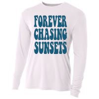 Forever Chasing Sunsets Retro Summer Cooling Performance Long Sleeve Crew