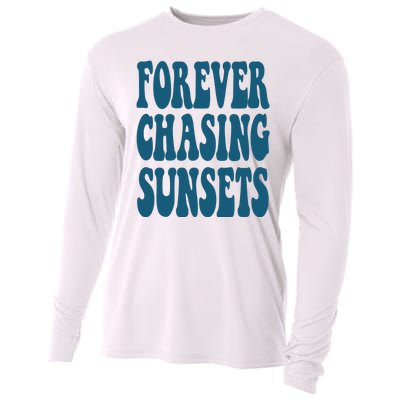 Forever Chasing Sunsets Retro Summer Cooling Performance Long Sleeve Crew