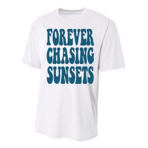 Forever Chasing Sunsets Retro Summer Performance Sprint T-Shirt