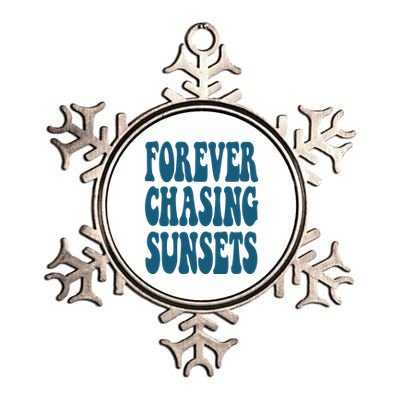 Forever Chasing Sunsets Retro Summer Metallic Star Ornament