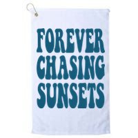 Forever Chasing Sunsets Retro Summer Golf Towel