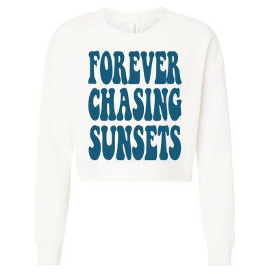Forever Chasing Sunsets Retro Summer Cropped Pullover Crew