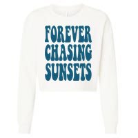 Forever Chasing Sunsets Retro Summer Cropped Pullover Crew