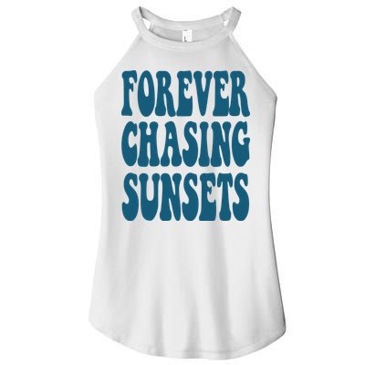 Forever Chasing Sunsets Retro Summer Women's Perfect Tri Rocker Tank
