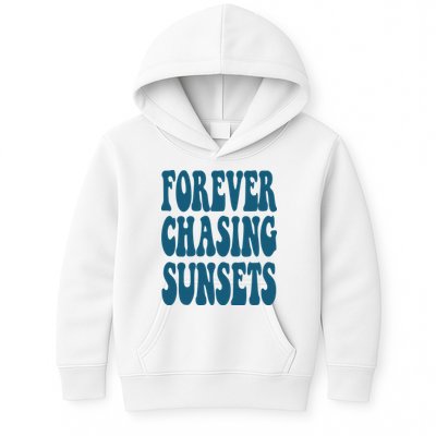 Forever Chasing Sunsets Retro Summer Kids Hoodie