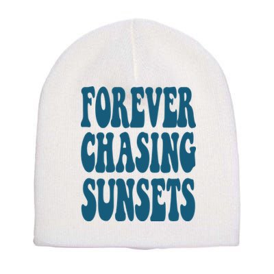 Forever Chasing Sunsets Retro Summer Short Acrylic Beanie
