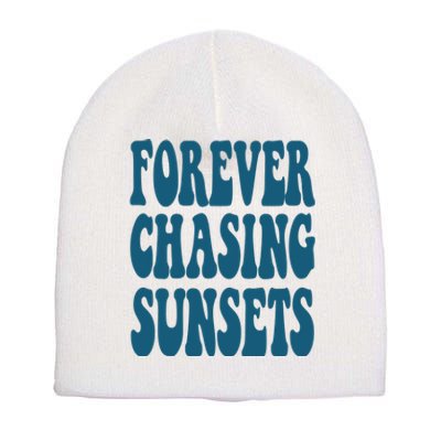 Forever Chasing Sunsets Retro Summer Short Acrylic Beanie