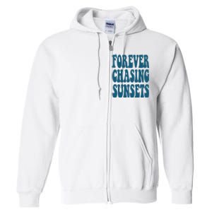 Forever Chasing Sunsets Retro Summer Full Zip Hoodie