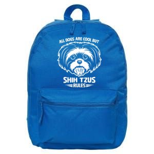 Funny Cute Shih Tzu Dog Rules Puppy Lover Funny Gift 16 in Basic Backpack