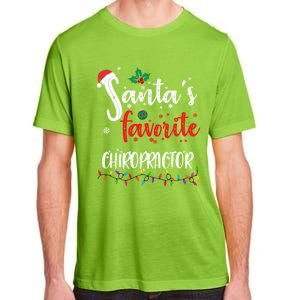 Funny Christmas SantaS Favorite Chiropractor Xmas Great Gift Adult ChromaSoft Performance T-Shirt